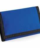 Portemonnee portefeuille met klittenband sluiting blauw