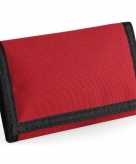 Portemonnee portefeuille met klittenband sluiting rood