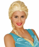Prinsessen verkleedpruik blond met vlecht