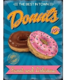 Retro metalen plaatje donuts