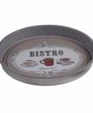 Rond bistro dienblad met rood kopje 33 cm