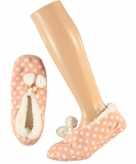 Roze ballerina meisjes pantoffels sloffen met stippenprint maat 31 33