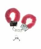 Roze handboeien van pluche