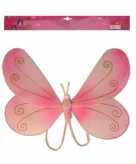 Roze verkleed vleugels vlinder voor kids