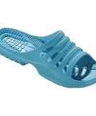 Sauna zwembad slippers aqua blauw voor dames