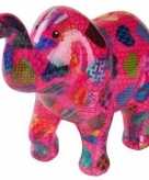 Spaarpot olifant met hartjes print 20 cm