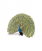 Speeldier blauwe pauw 11 cm