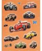 Stickers diverse 3d racewagens 1 vel