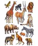 Stickers diverse afrikaanse dieren 1 vel