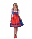 Tiroler jurk blauw met rood schort