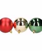Traditional christmas 9 delige kerstballen set rood groen