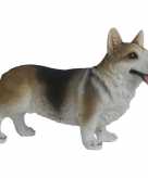 Tuinbeeld donkerbruine welsh corgi 32 cm