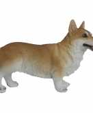 Tuinbeeld lichtbruine welsh corgi 32 cm
