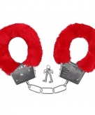Verkleed handboeien rood pluche