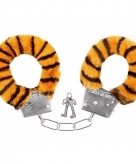 Verkleed handboeien tijgerprint pluche