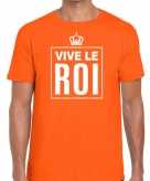 Vive le roi franse tekst-shirt oranje heren