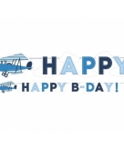 Vliegtuig thema slinger happy birthday