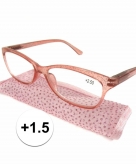 Voordelige leesbril 1 5 glitter roze