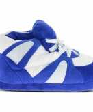 Warme sneaker slofjes pantoffeltjes blauw wit voor dames
