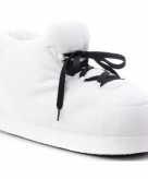 Warme sneaker slofjes pantoffeltjes wit met zwarte veters voor jongens meisjes