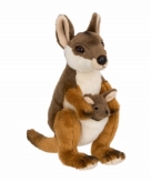 Wereld natuur fonds kangoeroe met baby 19 cm