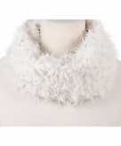 Wit fleece ronde col sjaal voor volwassenen