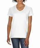 Witte dames casual t-shirts met v hals