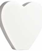 Witte houten hart 11 cm