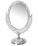 Zilveren draaibare schmink spiegel op voet
