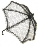 Zwarte paraplu van kant 70 cm
